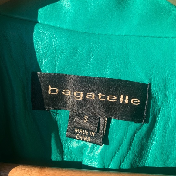 Bagatelle green genuine leather blazer/jacket one button size S - Picture 3 of 16